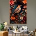 Pájaro y Flores - Anonimo