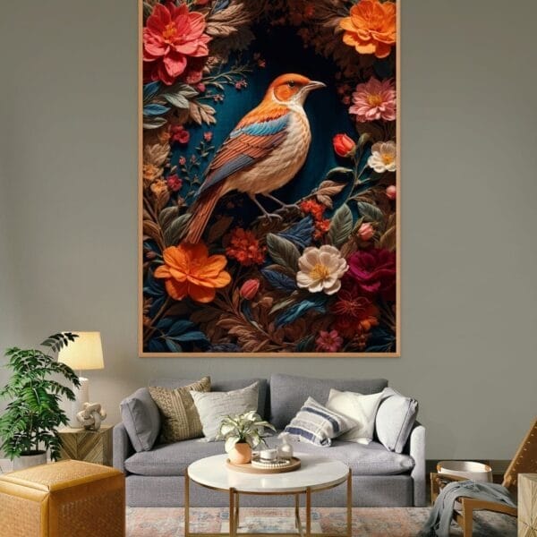 Cuadro Decorativo en Guatemala - AN07_Anonimo_Pjaro y Flores Cuadro Decorativo en Guatemala - AN07_Anonimo_Pjaro y Flores