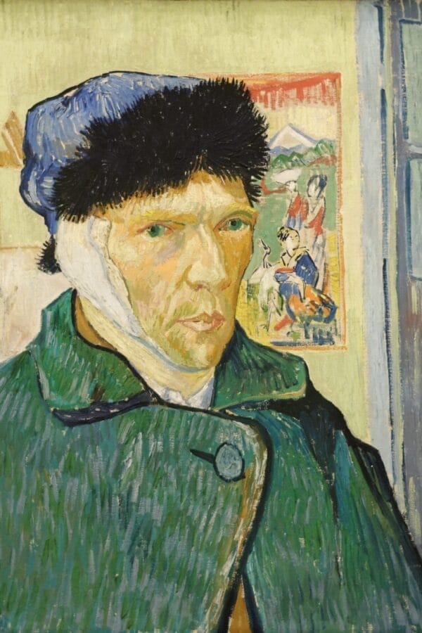 Autorretrato con la oreja vendada y caballete - Vincent van Gogh