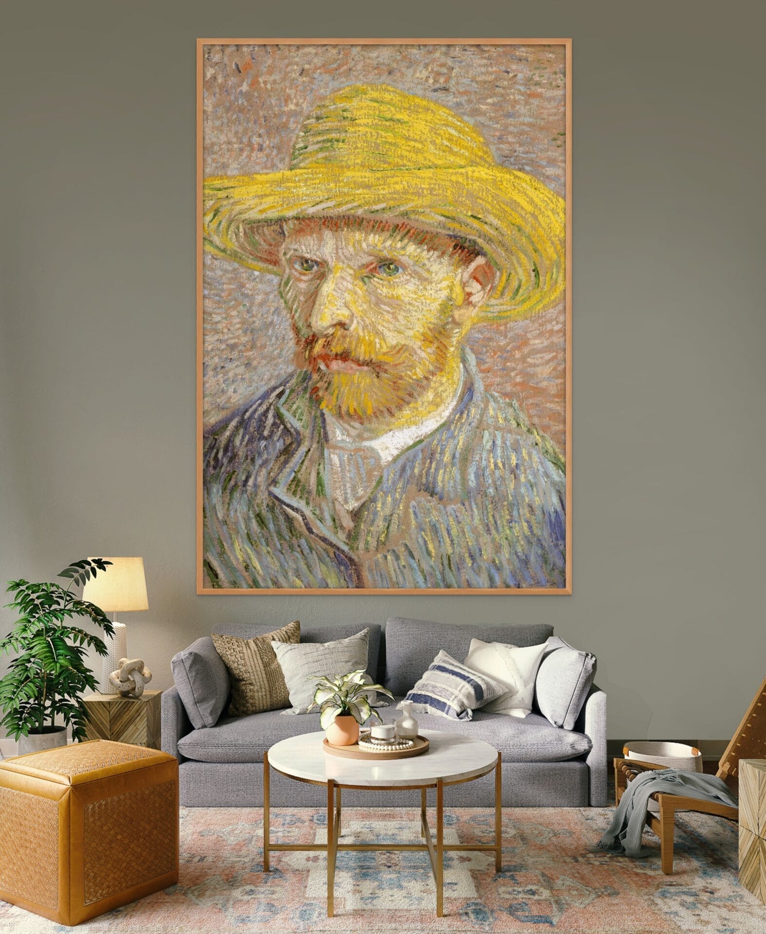 Autorretrato con sombrero de paja - Vincent van Gogh - Arte Titlán