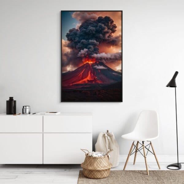 Volcan en erupción - Anonimo