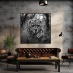 Acción en blanco y negro de un guepardo corriendo_ATAI