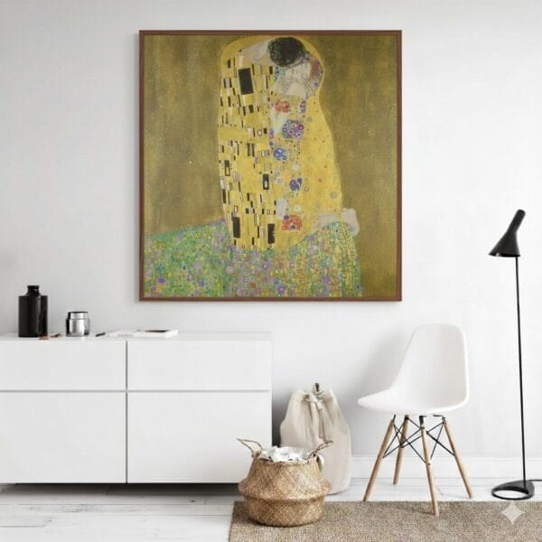 Gemini_Generated_Image_gpv3mvgpv3mvgpv3 El Beso - Gustav Klimt, 48x48, Marco Madera